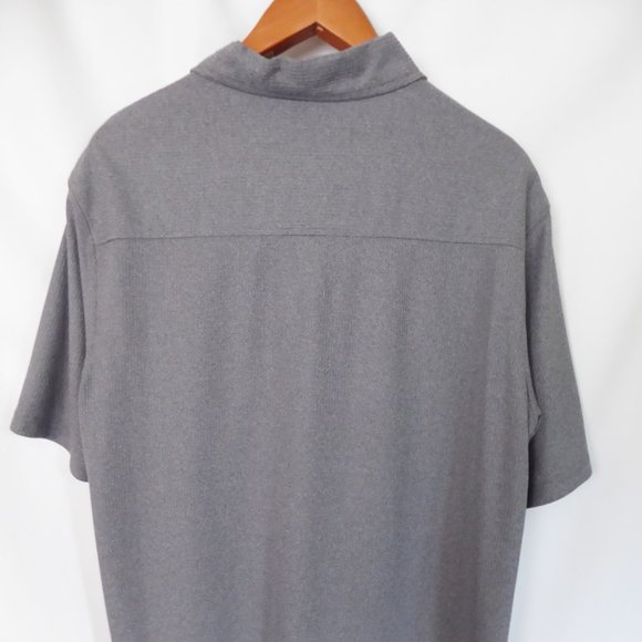 HAGGAR BRAND MENS GRAY STRIPED TEXTURED PATTERN SHIRT (PRE-OWNED) LARGE - Picture 2 of 7